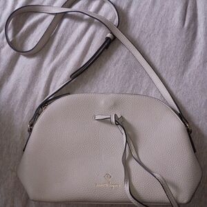 Nanette Lepore White Pebbled Leather Crossbody Bag